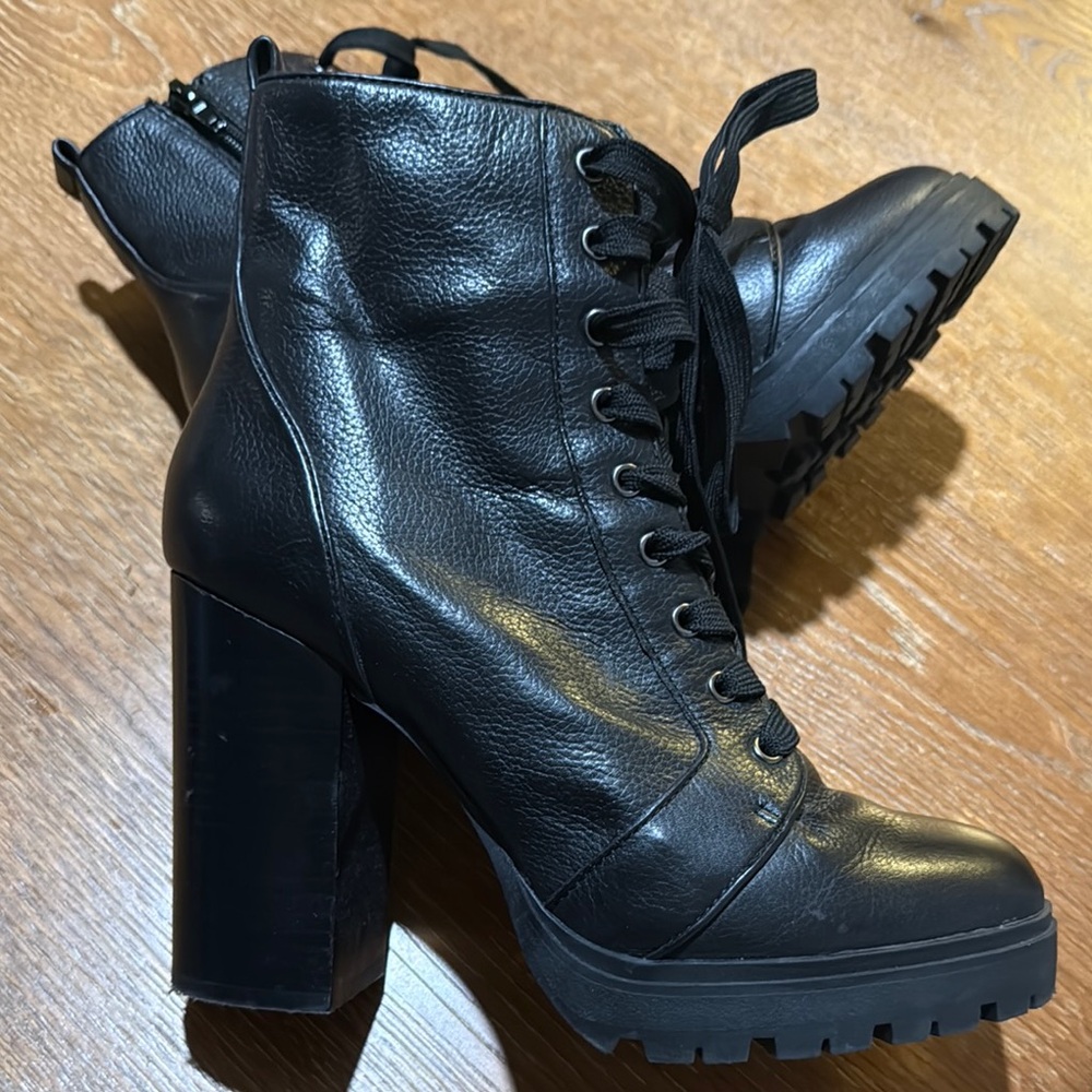 Black Steve Madden Leather Boots